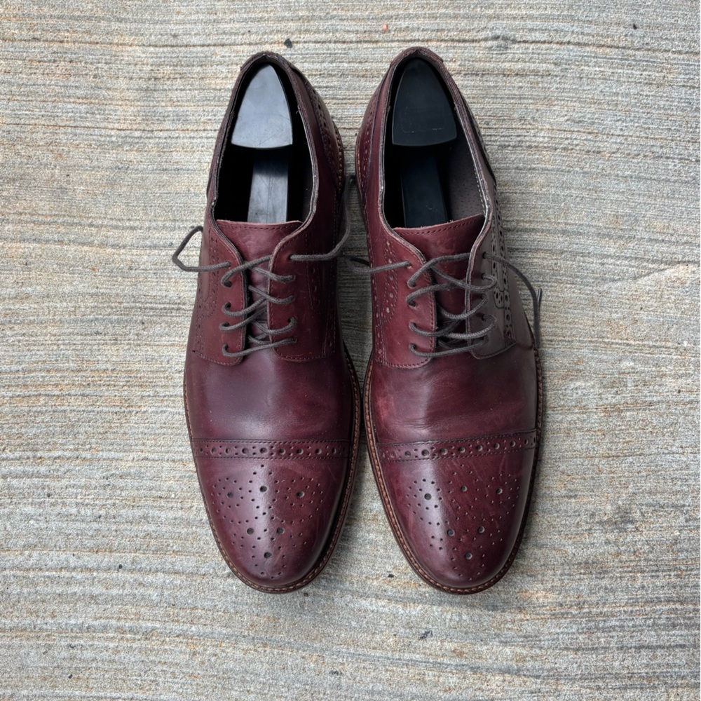 Joseph Abboud Cordovan Oxford Shoes Classic Leather Design